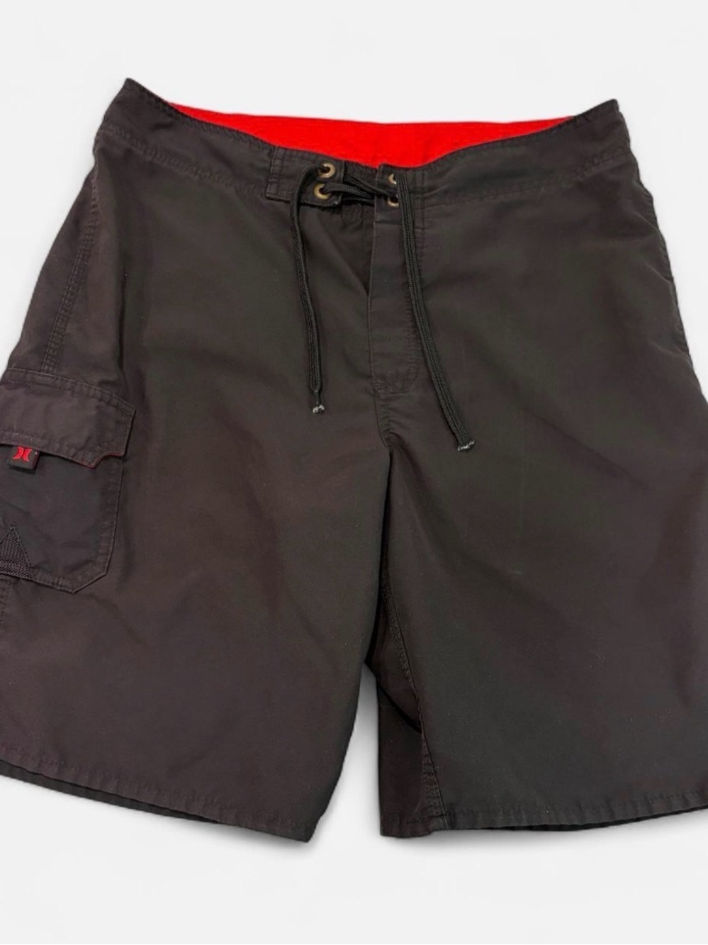 Hurley Phantom Board Shorts Men’s Size 34 Black Pink Red Adjustable Waist